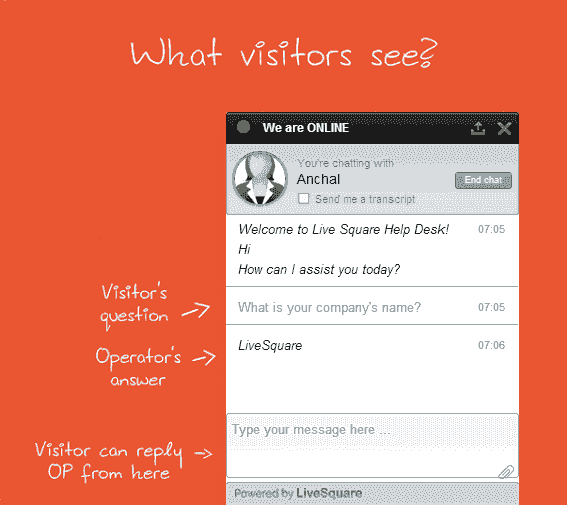 LiveSquare Live Chat Support Easy To Type & View Chat Widget